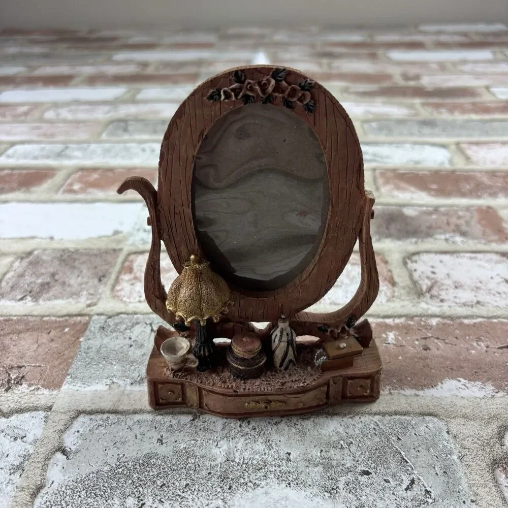 VTG VICTORIAN DRESSER VANITY PICTURE FRAME TABLE OLD WOODEN COLLECTORS